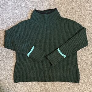 Maeve by Anthropologie Women's Green Sweater with Blue Accents